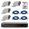 Kit complet supraveghere video Hikvision cu 4 camere video IP interior/exterior