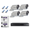 Kit COMPLET de supraveghere IP Hikvision cu 4 camere de interior/exterior tip bullet 2 MP cu HDD 1TB si 100m cablu UTP