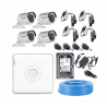 Kit COMPLET supraveghere Hikvision Turbo HD cu 4 camere pt int/ext 1MP cu HDD 1 TB, cablu si conectori