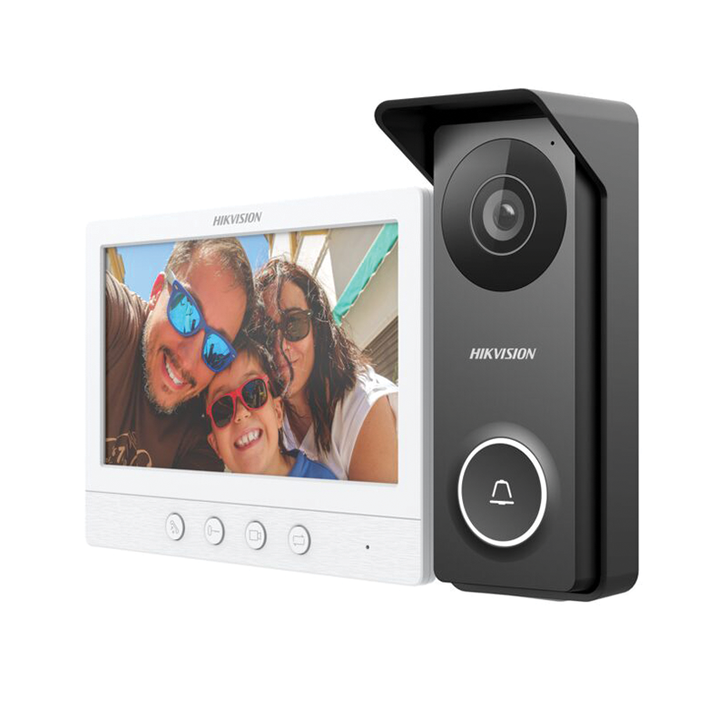 Kit videointerfon pe 4 fire HIKVISION DS-KIS213