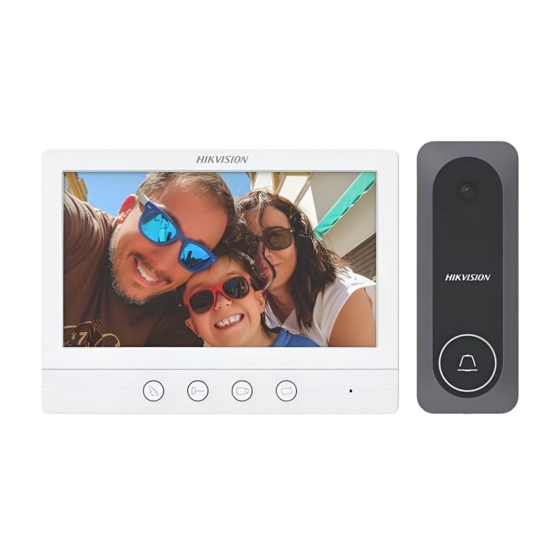 Kit videointerfon pe 4 fire HIKVISION DS-KIS212  front