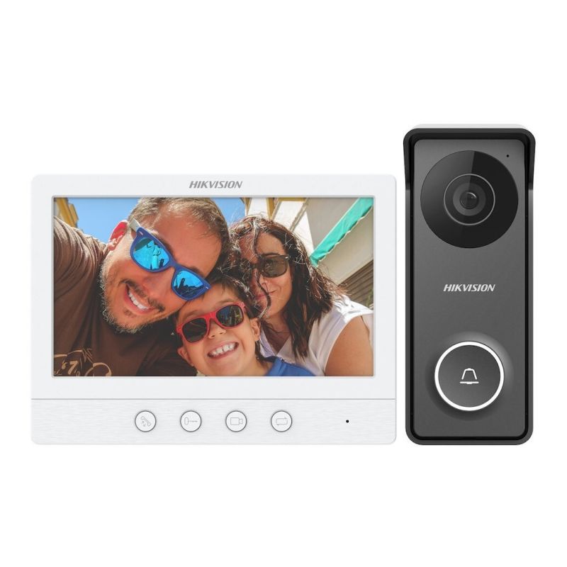 Kit videointerfon pe 4 fire HIKVISION DS-KIS213