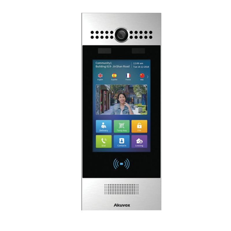 Video interfon IP SIP- post de apel cu ecran touchscreen de 7” si recunoastere faciala