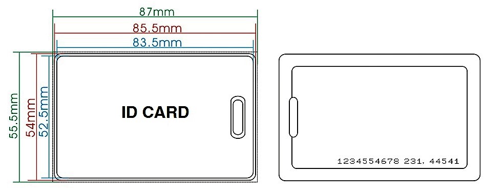 Dimensiuni card clamshell